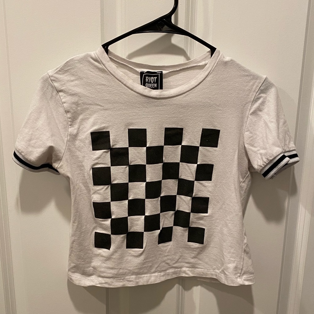Checkered Crop Tee